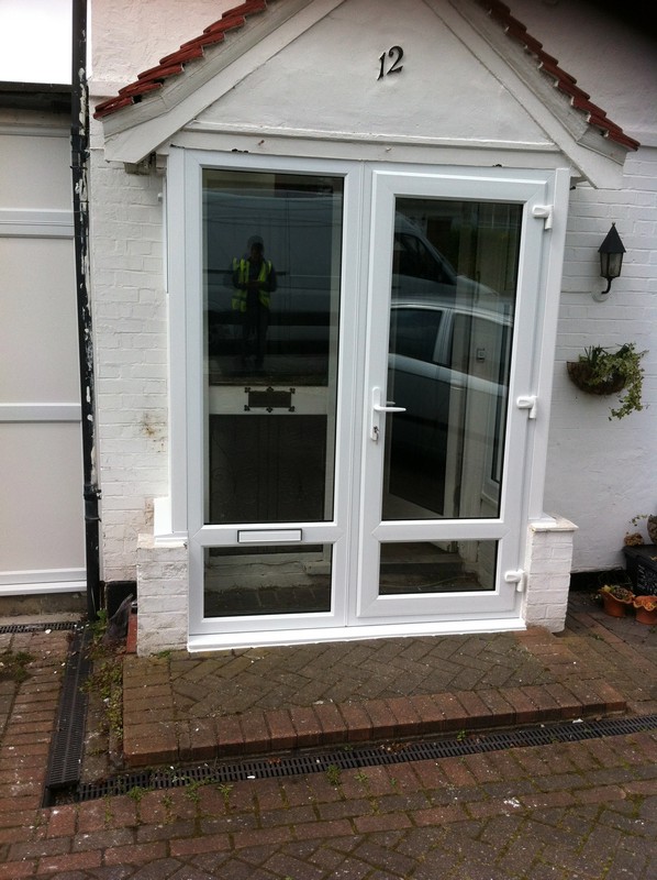 uPVC French doors fitted as front entrance in Feltham